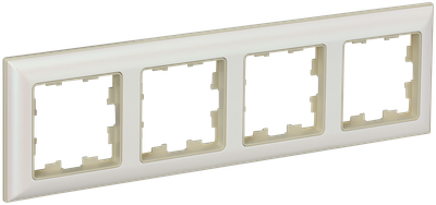 Рамка IEK BRITE DECOR Жемчуг/беж 3D-форма4-мест. РУ-4-Бр