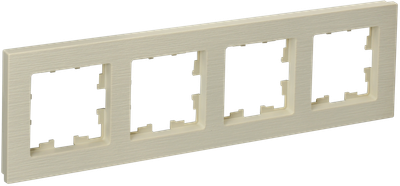 Рамка IEK BRITE DECOR Бежевый рифленый 4-м РУ-4-Бр