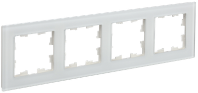 Рамка IEK BRITE DECOR Белый матовый стекло 4-м РУ-4-2-Бр