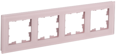 Рамка IEK BRITE DECOR Розовый матовый стекло 4-мест. РУ-4-2-Бр