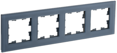 Рамка IEK BRITE DECOR Маренго матовый стекло 4-мест. РУ-4-2-Бр