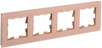 Рамка IEK BRITE DECOR Персик матовый стекло 4-мест. РУ-4-2-БрП