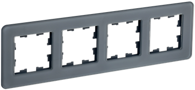 Рамка IEK BRITE DECOR Графит матовый стекло скругл.угол 4-м РУ-4-2-Бр RE