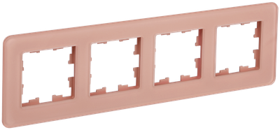 Рамка IEK BRITE DECOR Дымчатый матовый стекло скругл.угол4-м РУ-4-2-Бр RE