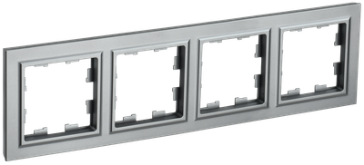 Рамка IEK BRITE  4 поста РУ-4-БрС сталь