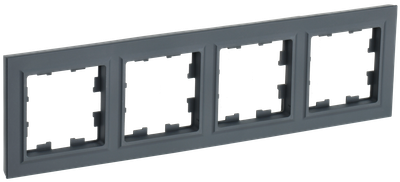Рамка IEK BRITE 4 поста РУ-4-БрГ графит
