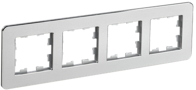 Рамка IEK BRITE DECOR Алюминий металл. скругл.угол 4-м РУ-4-1-Бр RE