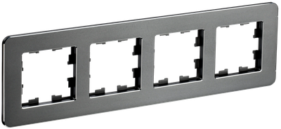 Рамка IEK BRITE DECOR Титан металл. скругл.угол4-м РУ-4-1-Бр RE