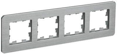 Рамка IEK BRITE DECOR /алюм метал. скругл.угол 4-м РУ-4-1-Бр RE AL