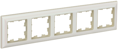 Рамка IEK BRITE DECOR Жемчуг/беж 3D-форма 5-мест. РУ-5-Бр