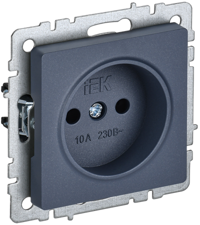 Розетка IEK BRITE Розетка без заземления без защитных шторок 10А РС10-1-0-БрМ маренго