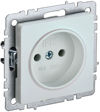 Розетка IEK BRITE без заземления без защитных шторок 10А РС10-1-0-БрЖ жемчуг