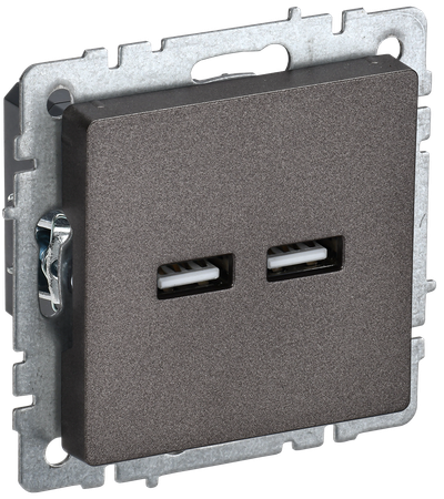 Розетка IEK BRITE USB A+A 5В 3,1А РЮ10-1-БрТБ темная бронза