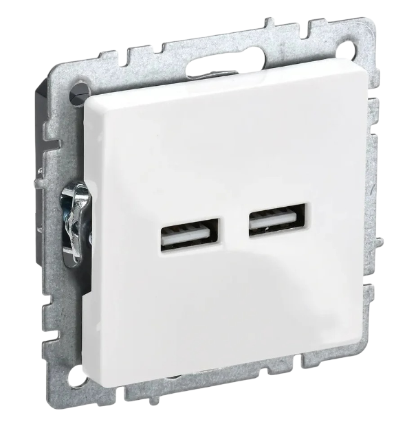 Роз. IEK BRITE USB A+A 3,1А РЮ10-1-БрАБ а/б