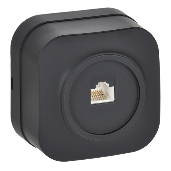 Роз. комп. IEK GLORY RJ45 кат.5E о/у РК10-ХЧм черн. м.