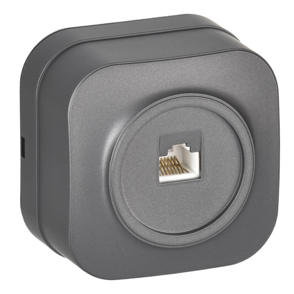 Роз. комп. IEK GLORY RJ45 кат.5E о/у РК10-ХСм сталь м.