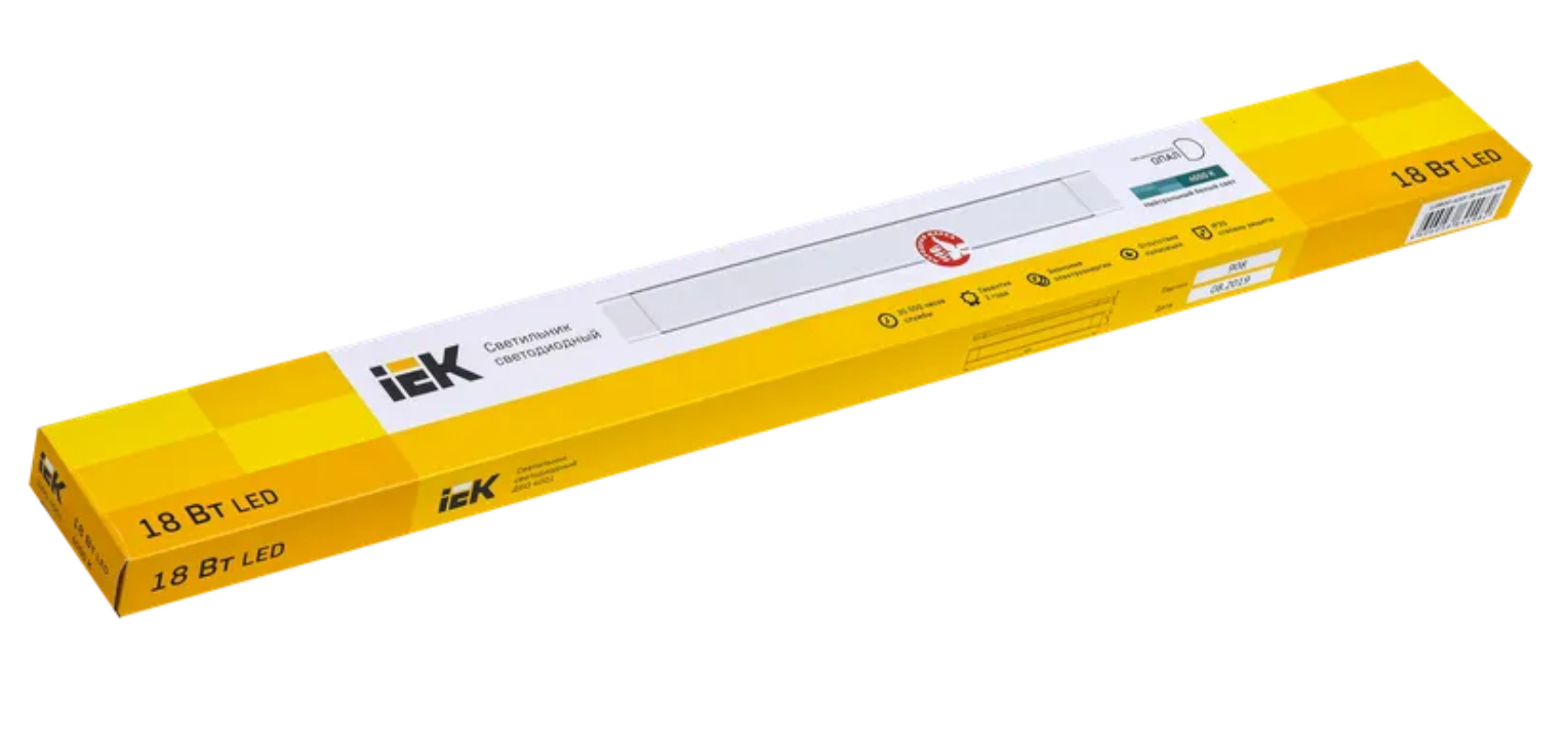 Светильник светодиодный ДБО 4001 18Вт 4000К IP20 600мм опал IEK LDBO0-4001-18-4000-K01 заказать со складов по всей России