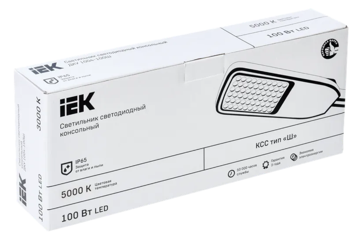 Светильник светодиодный IEK ДКУ 1004-100Ш 5000К IP65 серый заказать со складов по всей России