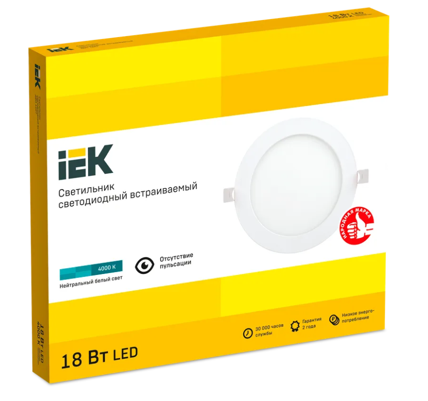 Светильник светодиодный iek ДВО-18вт 4000К 1260Лм slim белый заказать со складов по всей России