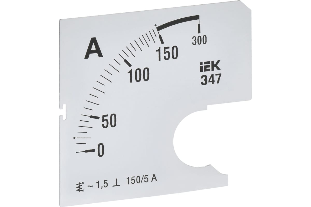 Шкала сменная для амперметра Э47 150/5А-1.5 72х72мм IEK IPA10D-SC-0150
