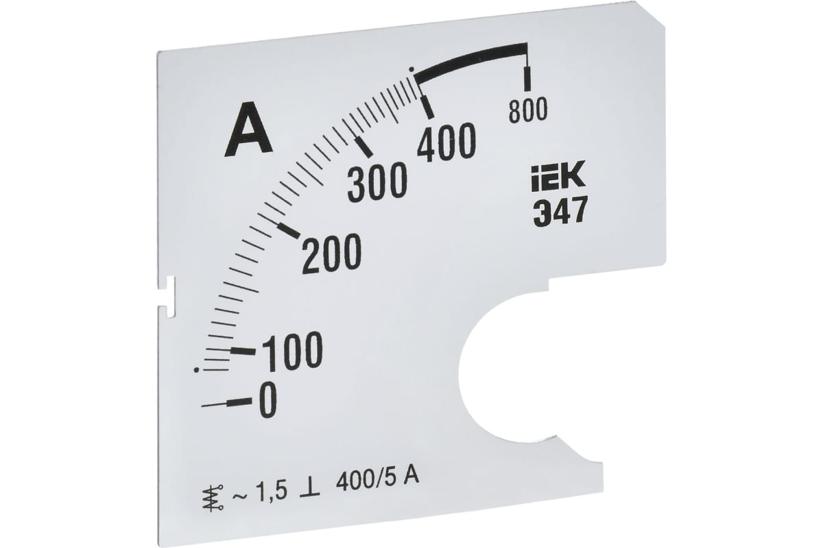 Шкала сменная для амперметра Э47 400/5А-1.5 72х72мм IEK IPA10D-SC-0400