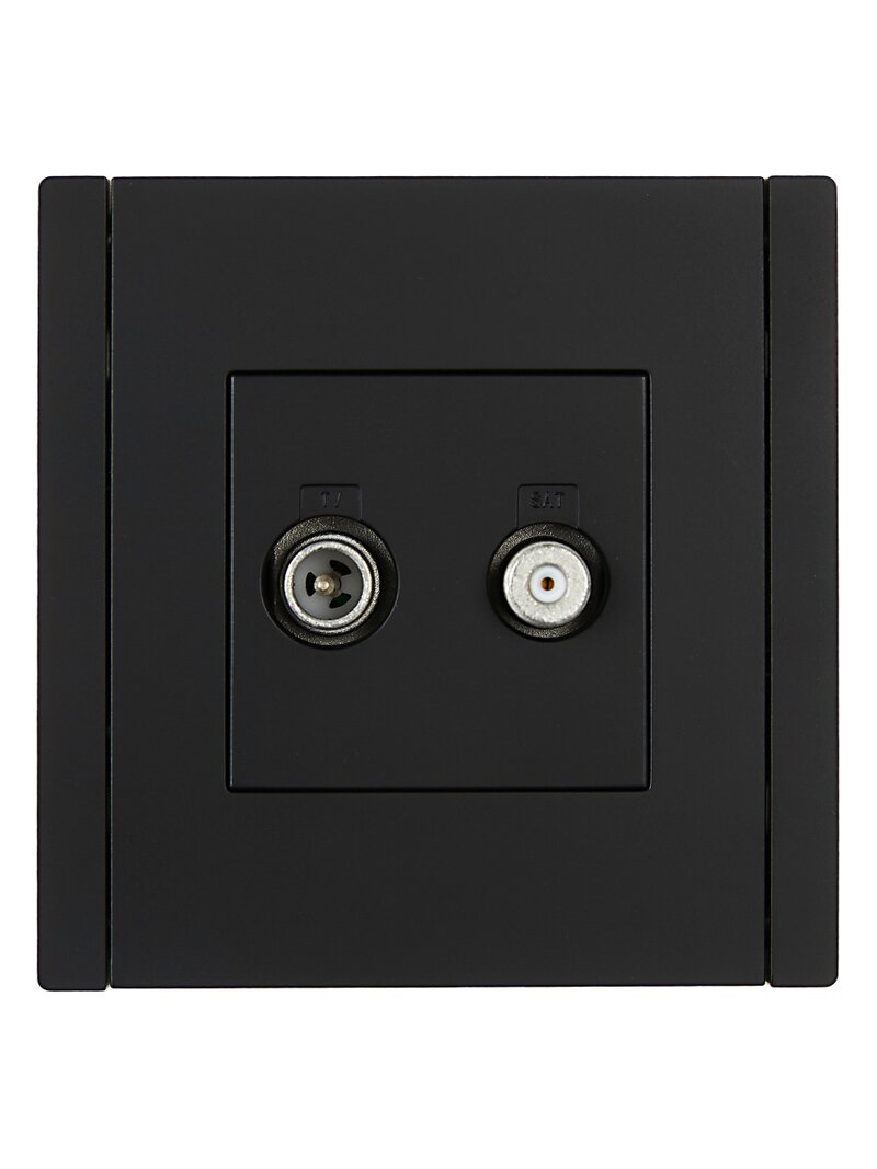 Розетка двойная TV+SAT FORTE&PIANO FP138 чёрный FP-AF20-O-K02 IEK