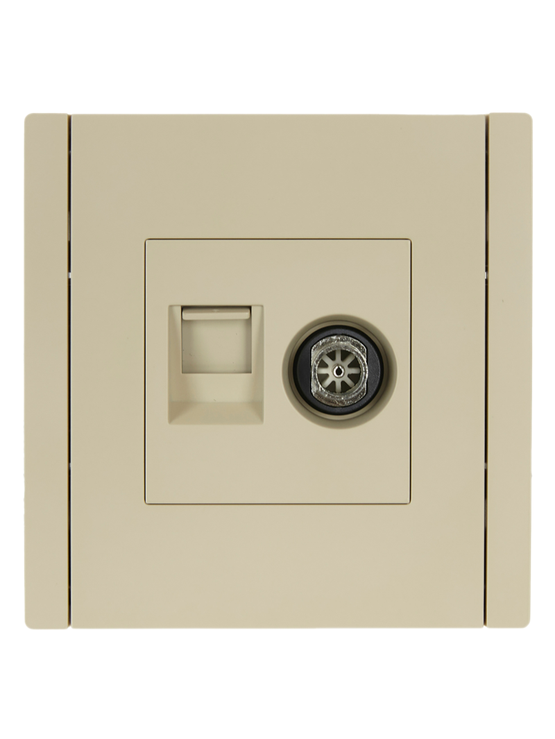 Розетка двойная TV+RJ45 кат.6 FORTE&PIANO FP437 ваниль FP-AK20-2-K10 IEK