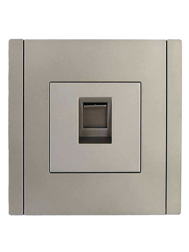 Розетка компьютерная RJ45 кат.6 FORTE&PIANO FP531 сталь FP-K10-2-K46 IEK