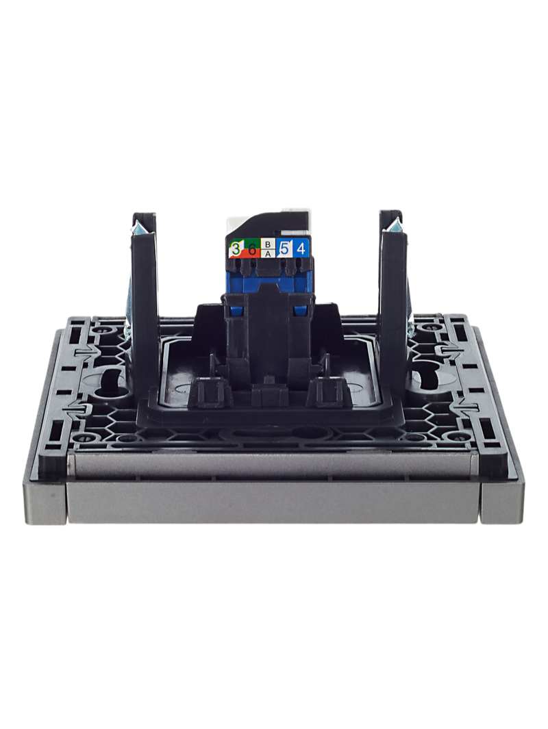 Розетка компьютерная RJ45 кат.6 FORTE&PIANO FP531 сталь FP-K10-2-K46 IEK купить с ближайшего склада