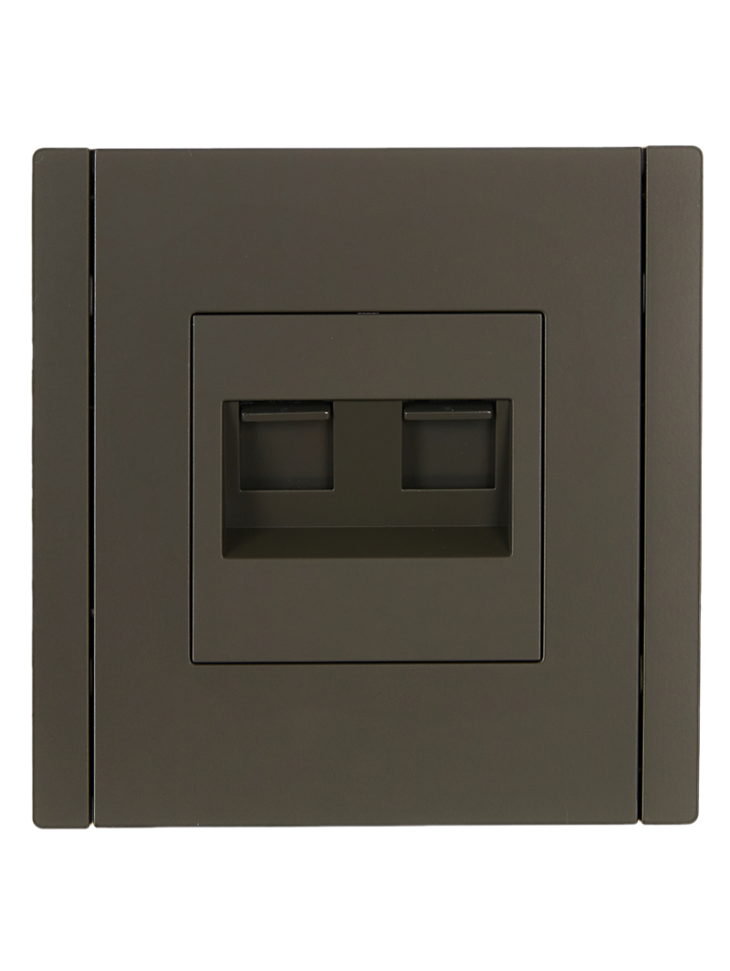 Розетка компьютерная двойная RJ45 кат.6 FORTE&PIANO FP334 серый FP-K20-2-K03 IEK