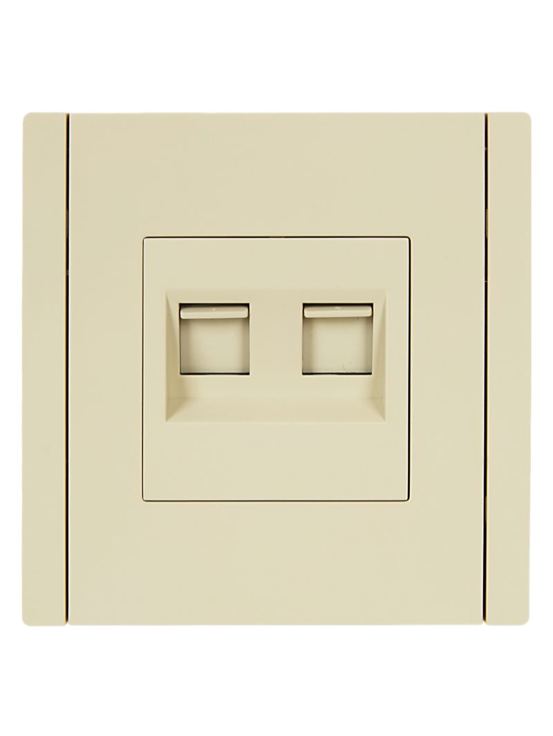 Розетка компьютерная двойная RJ45 кат.6 FORTE&PIANO FP434 ваниль FP-K20-2-K10 IEK
