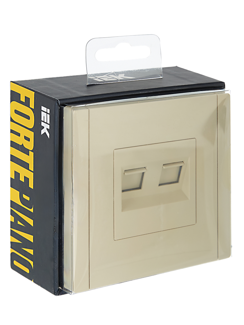 Розетка компьютерная двойная RJ45 кат.6 FORTE&PIANO FP434 ваниль FP-K20-2-K10 IEK заказать со складов по всей России