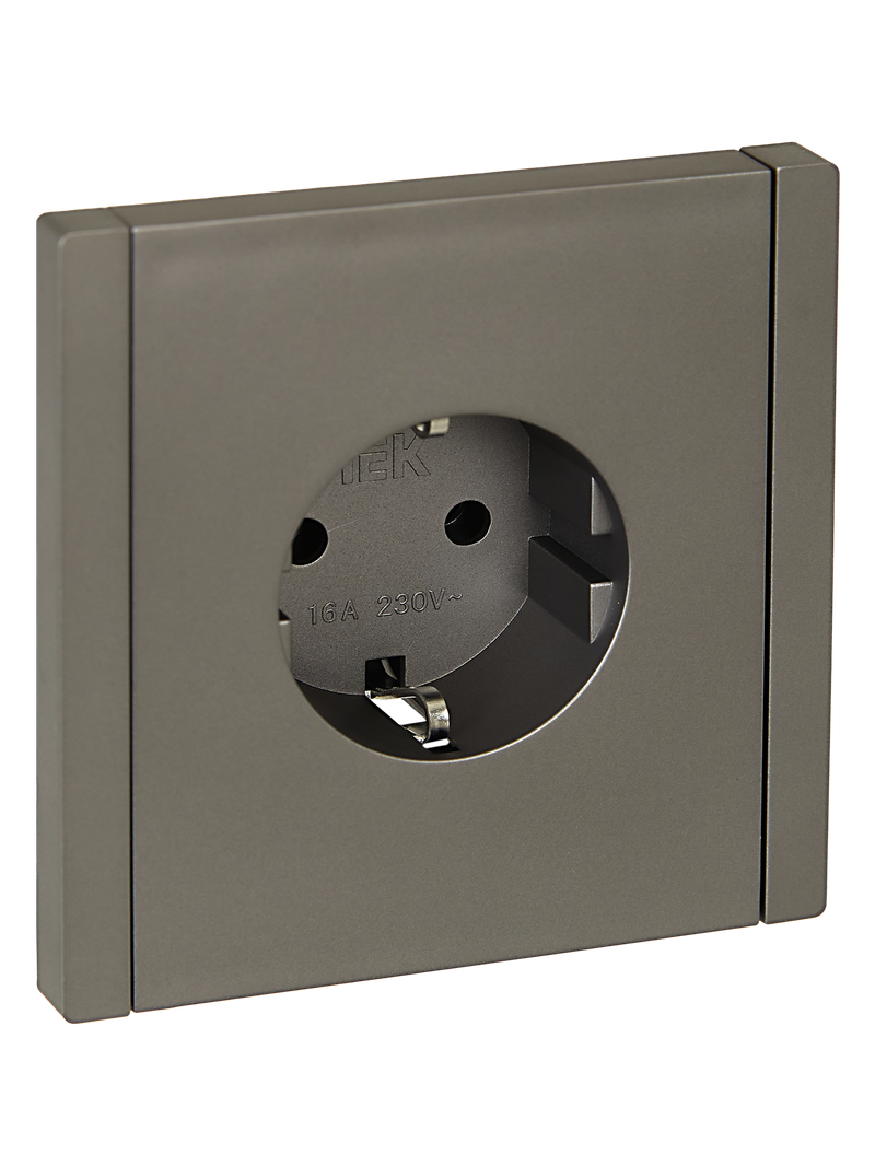 Розетка IEK FORTE&PIANO c З\К 16А сталь FP-R11-16-K46