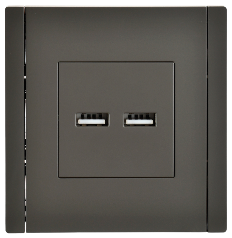 FORTE&PIANO Розетка USB A+A 3,1А FP349 серый IEK