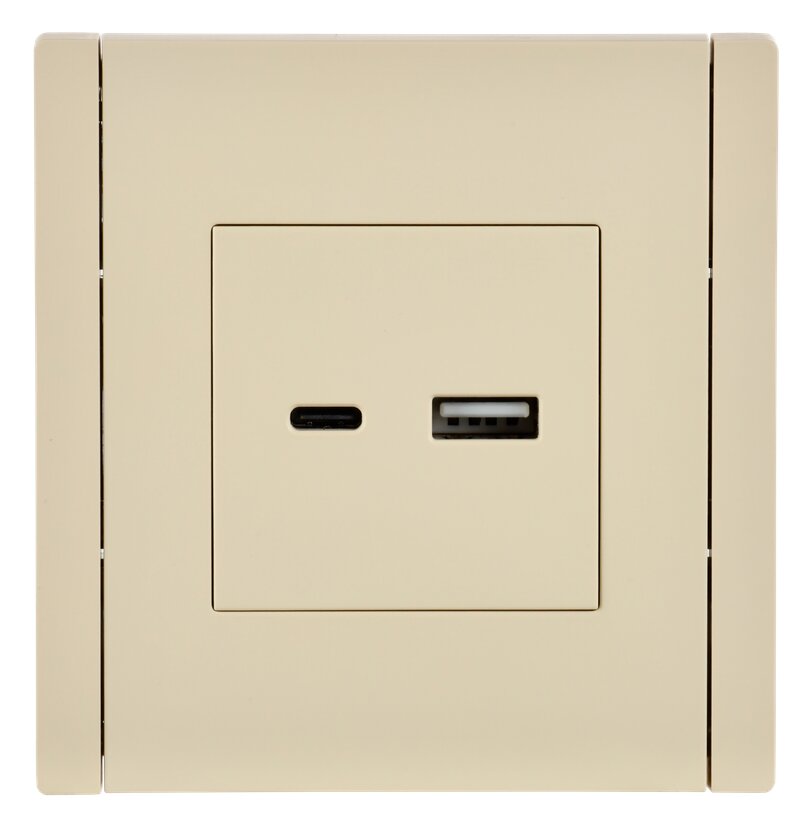 FORTE&PIANO Розетка USB A+C 18Вт FP451 ваниль IEK