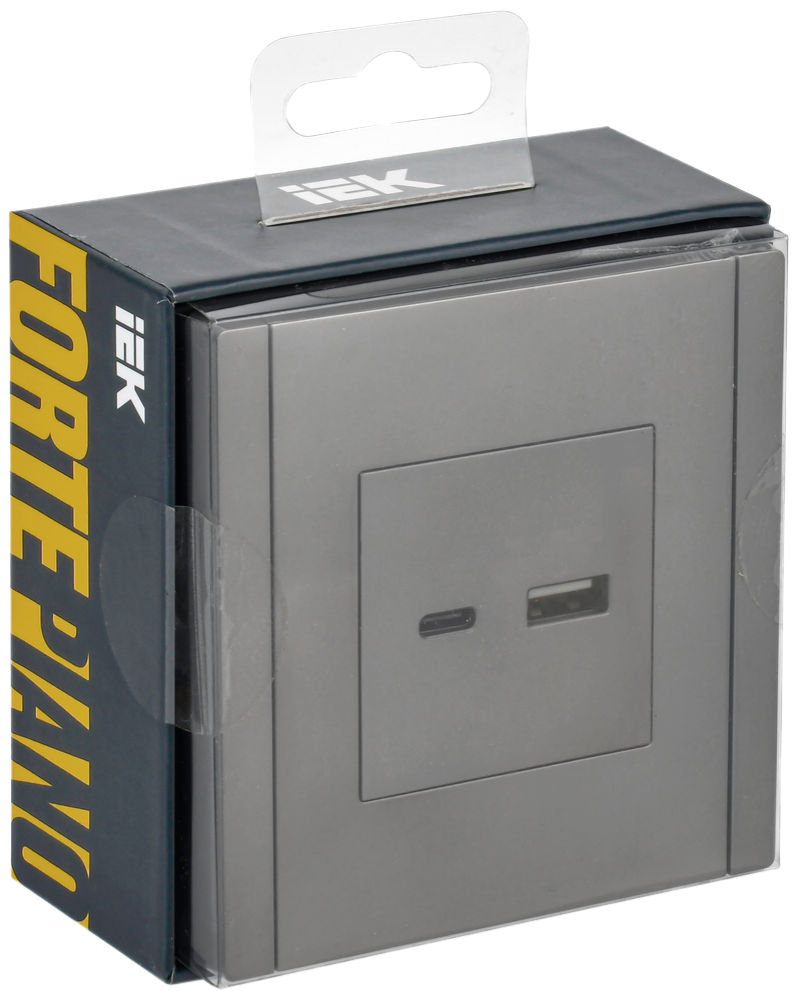 FORTE&PIANO Розетка USB A+C 18Вт FP551 сталь IEK заказать со складов по всей России