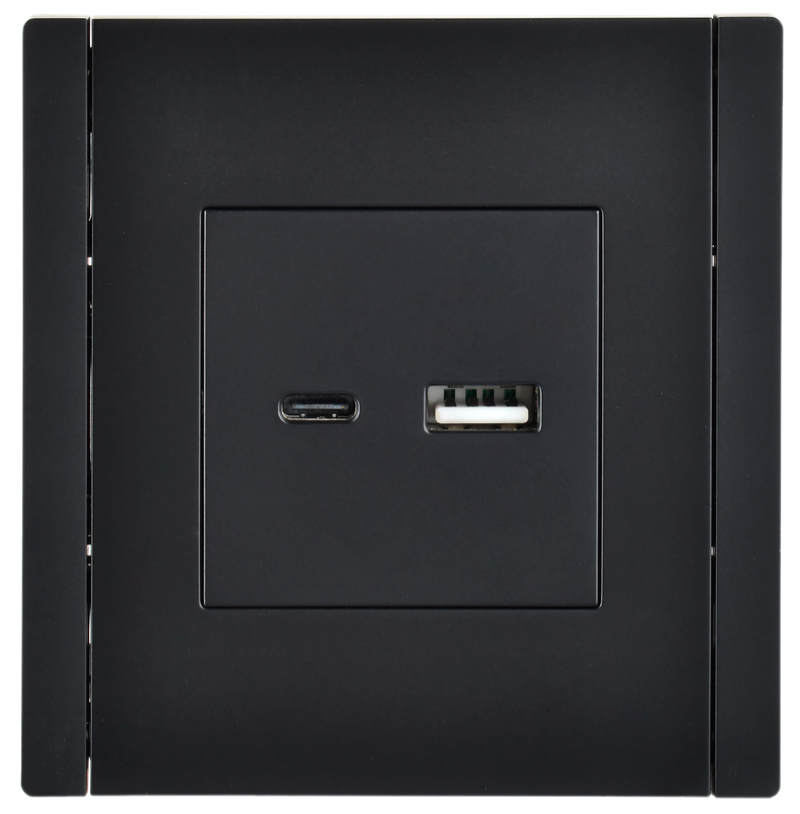 FORTE&PIANO Розетка USB A+C 3,1А FP150 черный IEK