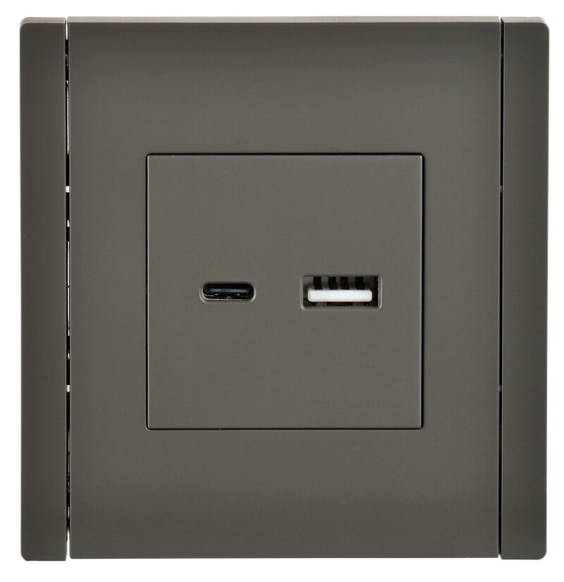 FORTE&PIANO Розетка USB A+C 3,1А FP350 серый IEK