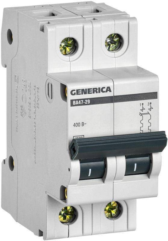 Выключатель автоматический модульный IEK GENERICA 2п С ВА47-29 32А 4.5кА