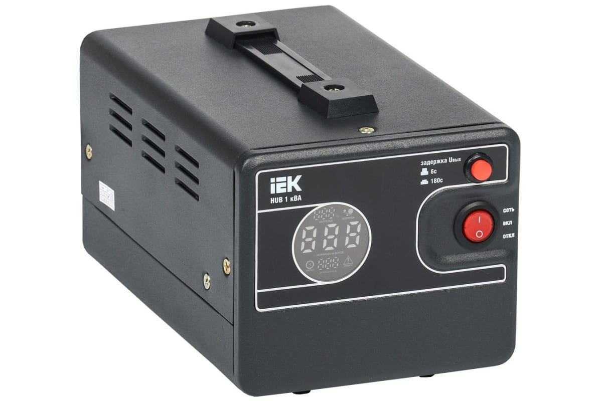 Стабилизатор напряжения IEK 1ф 1кВА HUB переносной IVS21-1-001-13 купить с доставкой по РФ