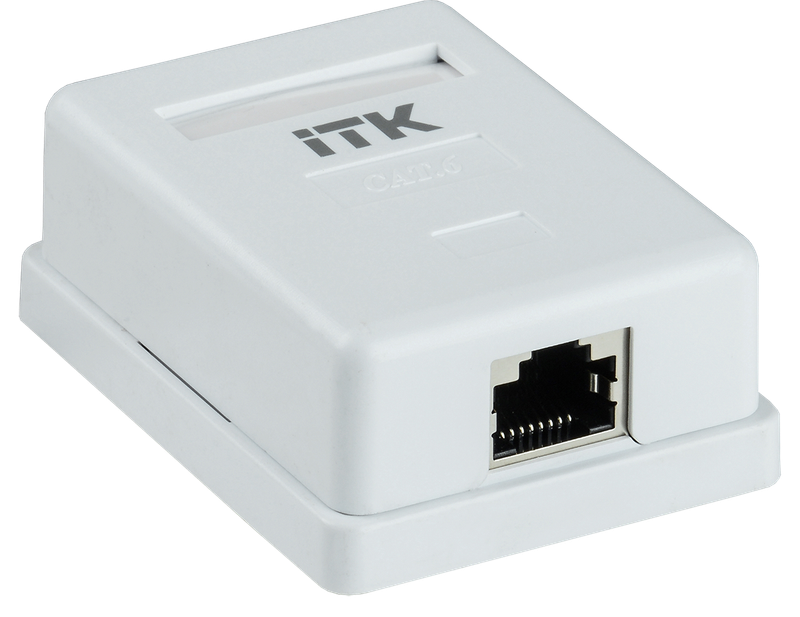 ITK Настенная информационная розетка RJ45 кат.6 FTP 1-порт купить с доставкой по РФ