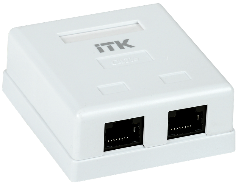 ITK Настенная информационная розетка RJ-45 кат.6 2-порта купить с доставкой по РФ