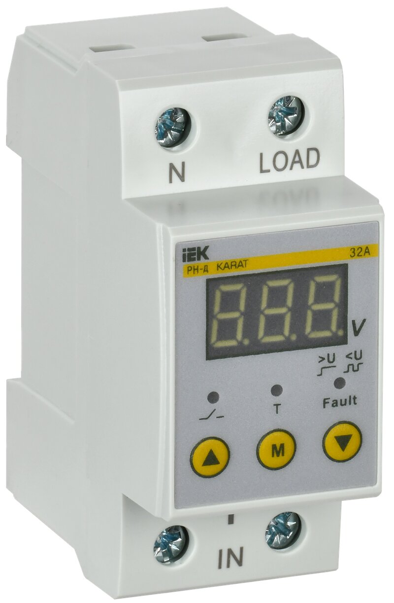 Реле напряжения РН-д 1ф 36мм 32А IEK IVR21-1-32