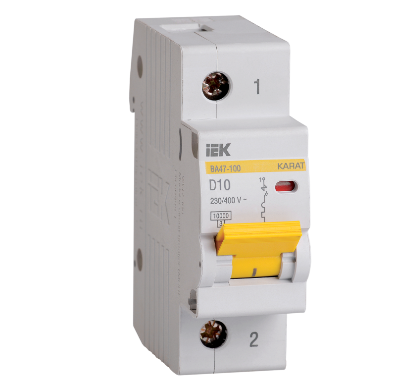 Автоматический выключатель IEK 1п D 10А ВА 47-100 10кА