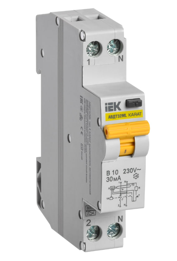 Выключатель автоматический дифференциального тока АВДТ32ML тип A В10 30мА KARAT IEK купить с доставкой по РФ