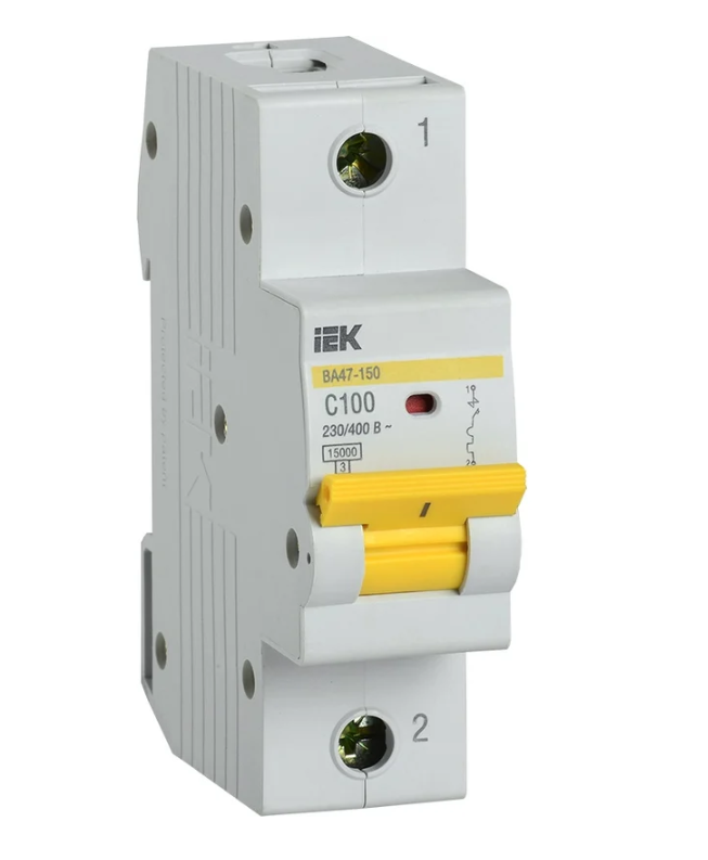 Автоматический выключатель IEK MVA50-1-100-C 1п C 100А 15кА ВА47-150 купить с доставкой по РФ