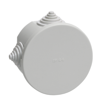 Коробка распаячная IEK UKO11-075-040-000-K41-44 КМ41237 для открытой проводки d75х40 мм IP44 (RAL7035, 4 гермоввода)