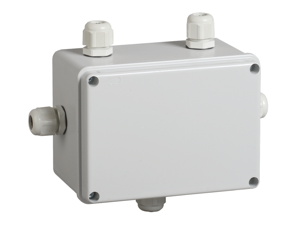 Коробка распаячная КМ41331 для открытой проводки 150х110х85 мм IP55 (RAL7035, гермовводы PG11 5 шт) IEK UKO10-150-110-085-K51-55