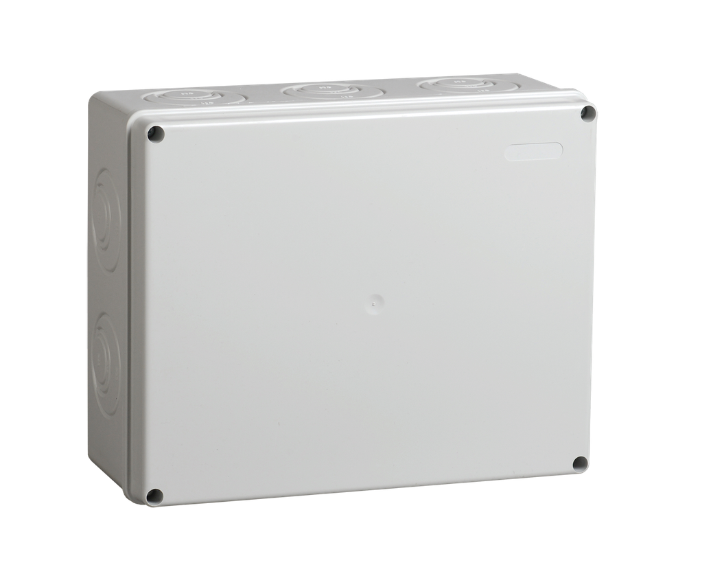 Коробка распаячная КМ41271 для открытой проводки 240х195х90 мм IP44 (RAL7035, кабельные вводы 5 шт) IEK UKO10-240-195-090-K41-44