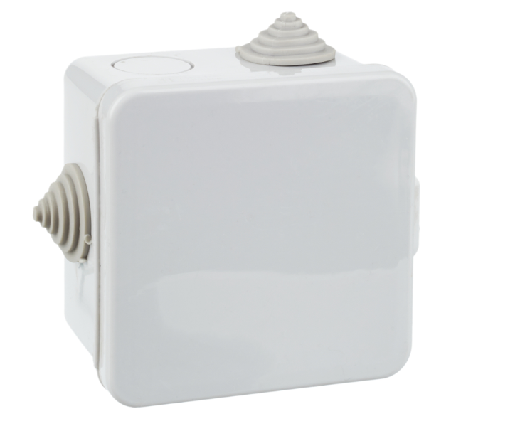 Коробка IEK КМ41238 распределительная ОП 80х80х50 о/к IP54 7 вв. (7035)